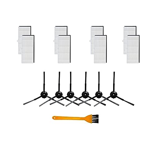 ZRF Pezzi di ricambio adatti per aspirapolvere robot Proscenic U6, 6 spazzole laterali + 8 filtri, 1...