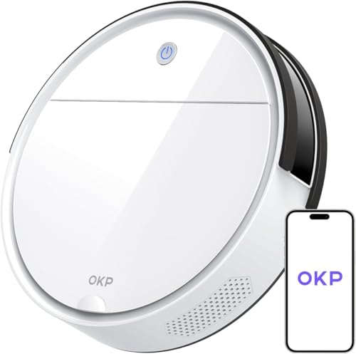 OKP K5 Robot Aspirapolvere, 2500Pa, 120 Minuti, WiFi/App, Sistema di Filtrazione Efficiente,...