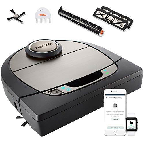 Neato Robotics D750 Premium Pet Edition, Compatibile con Alexa, Robot aspirapolvere con stazione di...