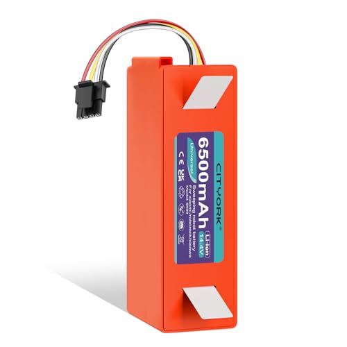 CITYORK 14,4 V 6500 mAh litio di ricambio Batteria per Roborock S50 S5 S6 S7 Pure/Max/MaxV/MaxV...