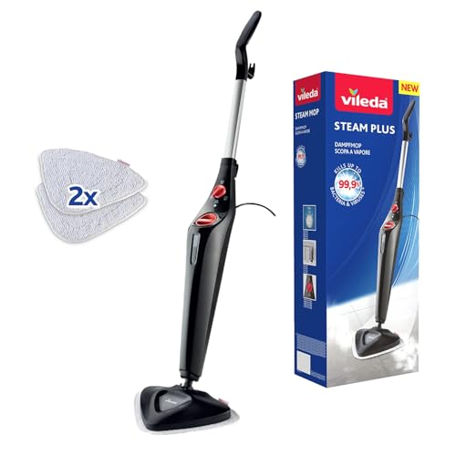 Vileda Steam PLUS | scopa a vapore | pulizia e igiene con il vapore | elimina fino al 99.9% dei...