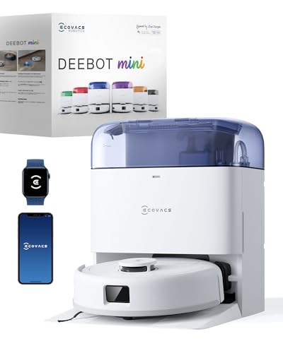 ECOVACS DEEBOT MINI Robot Aspirapolvere Lavapavimenti, 9000Pa, ZeroTangle 2.0, TrueMapping 2.0,...