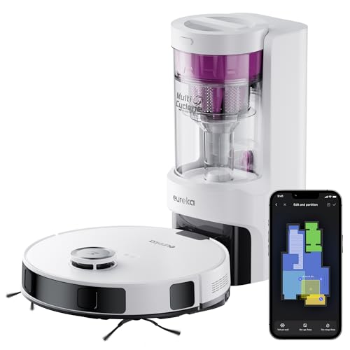 EUREKA NERE10s Robot Aspirapolvere Lavapavimenti con Stazione, Pulizia Senza Sforzo per 45 Giorni,...