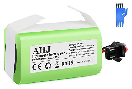 AHJ Batteria di Ricambio Li-ion 14,4V 2600mAh Compatibile con Ecovacs Deebot N79S, IKOHS NETBOT S14...