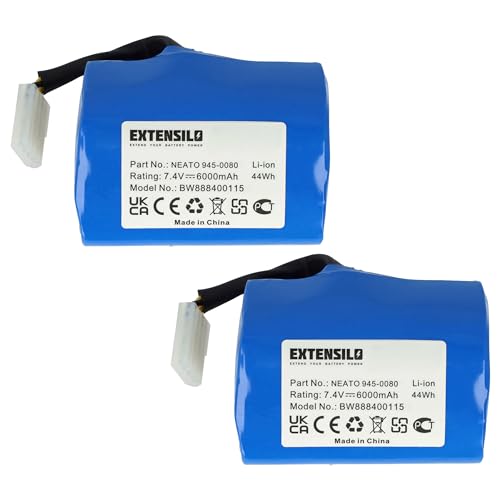 EXTENSILO 2x batteria compatibile con Neato Signature 25, XV-11, XV-12, XV-11 All Floor attrezzo da...