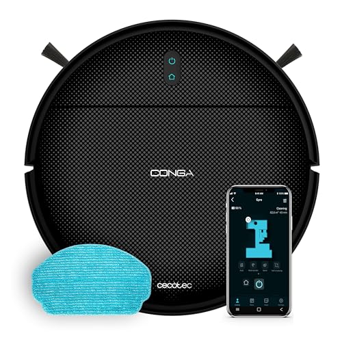 Cecotec Robot Aspirapolvere con Navigazione Giroscopica e App Conga M10 X-Treme. 2000Pa, Spazza,...