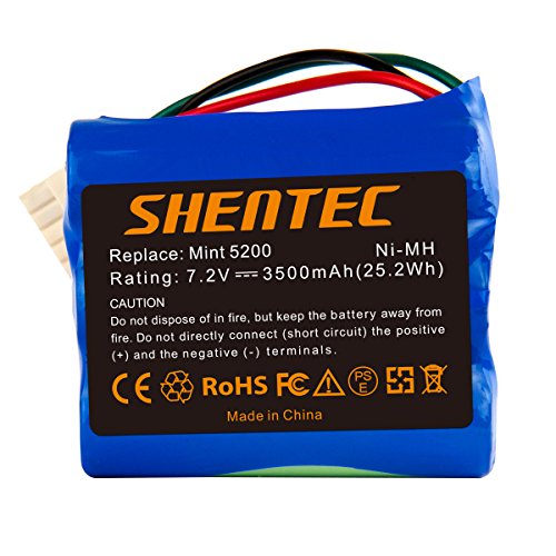 Shentec 7.2V 3500mAh Ni-MH di ricambio per Batteria iRobot Mint 5200 Braava 380 380T 390 390T Mint...
