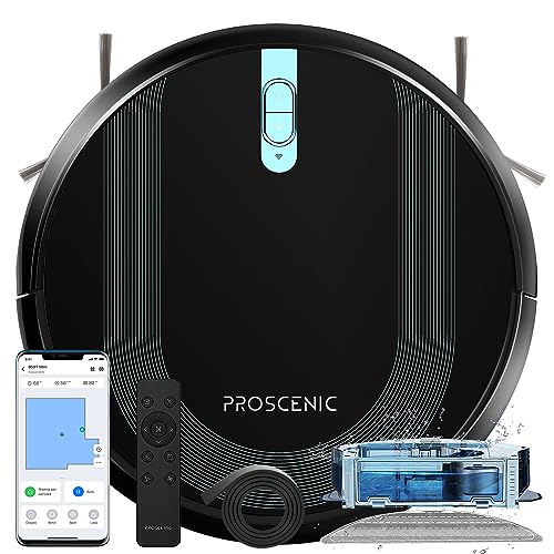Proscenic 850T Robot Aspirapolvere Lavapavimenti, Aspirazione Potenza 3000Pa Controllo Siri & IFTTT...